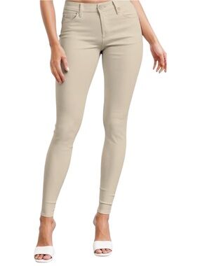 Slim High-Rise Skinny Jeans in Beige